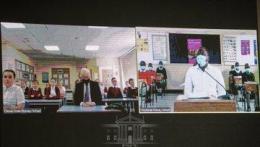 President Uhuru Kenyatta joins pupils of Westlands Primary School in a conversation with their Cleves Cross Primary School counterparts in the UK where Prime Minister Boris Johnson joined the Head of State in a joint virtual tour of the two institutions. 