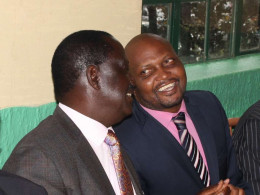Gatundu South MP Moses Kuria and ODM leader Raila Odinga. [Photo: Courtesy]