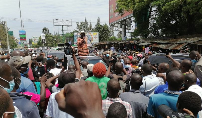 ODM Leader Raila Odinga addresses his supporters in Kondele, Kisumu City on May 24, 2021. |Photo| Courtesy|
