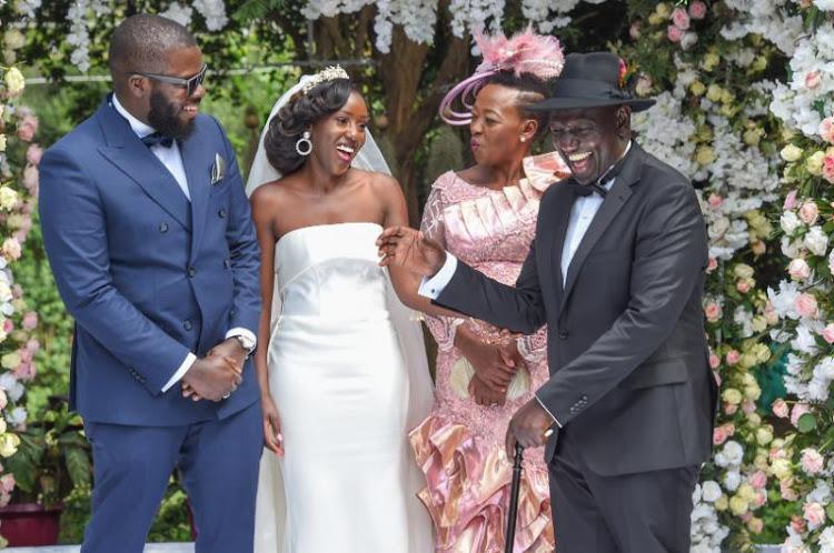 DP William Ruto and Rachel Ruto during the wedding of their daughter, June Ruto to Dr Alexander Ezenagu 