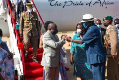 Former PM Raila Odinga Received Burundian President Évariste Ndayishimiye at Kisumu International Airport
