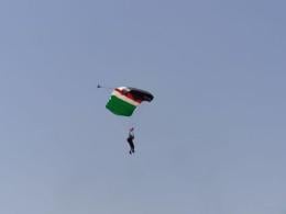 Paratrooper landing in JKI Stadium in Kisumu