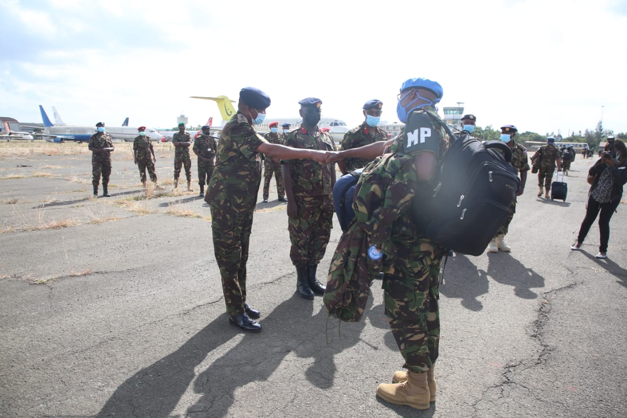 Kenyan contingent to UNAMID returns home on June 5, 2021. |Courtesy| Twitter|