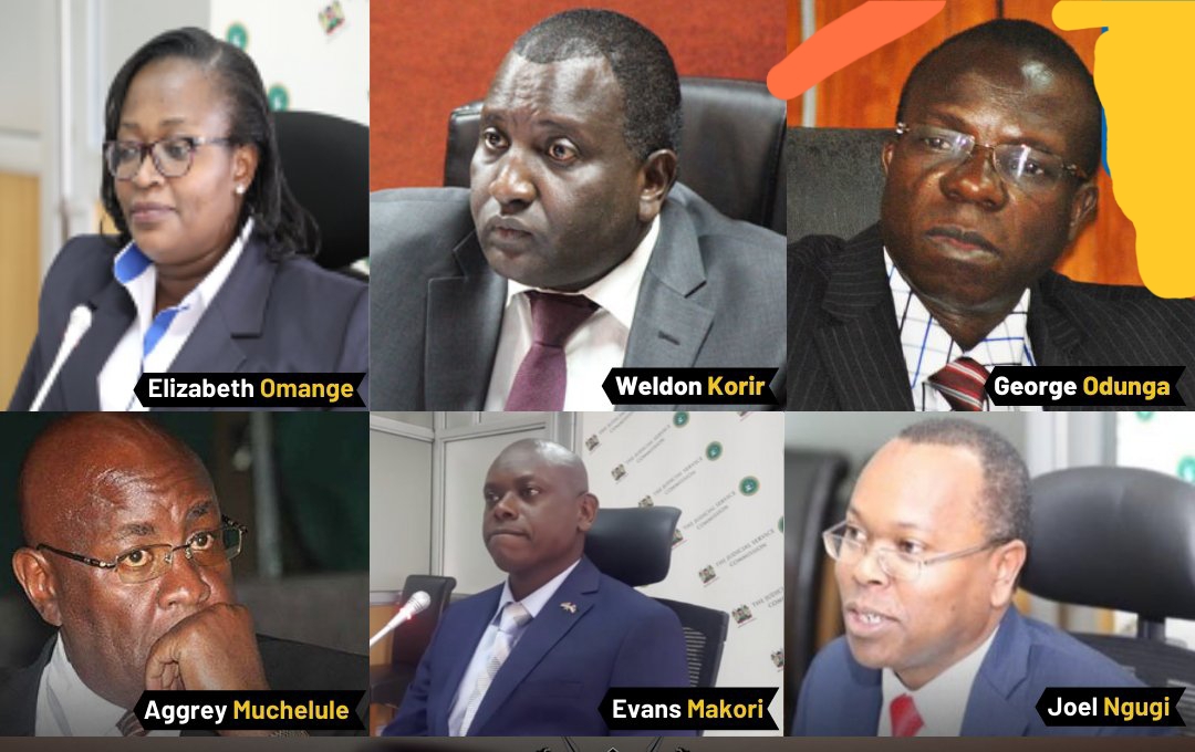 Six judges rejected by President Uhuru Kenyatta [Photo Courtesy] 