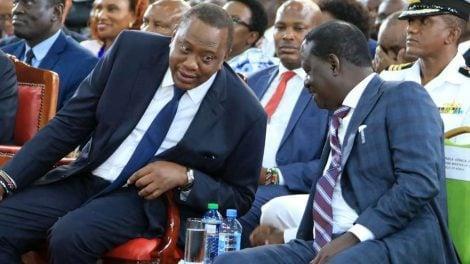 President Uhuru Kenyatta and former Prime Minister Raila Odinga at a past event.