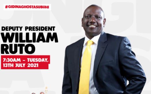 DP William Ruto will be interviewed on the Patanisho show on Tuesday morning.