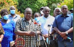 A security meeting attended by CS Fred Matiang'i and a group of Rift Valley leaders in Tot, Elgeyo Marakwet County. 