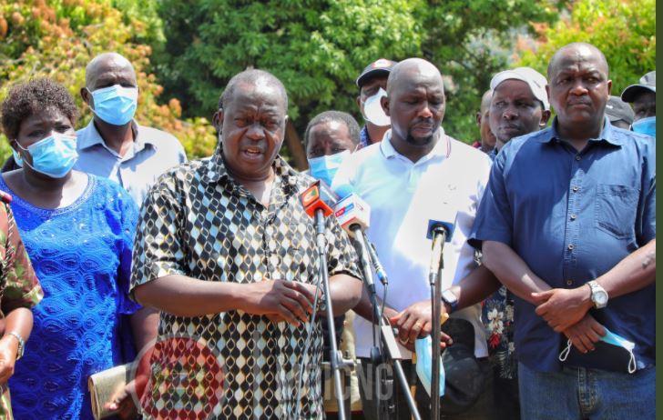 A security meeting attended by CS Fred Matiang'i and a group of Rift Valley leaders in Tot, Elgeyo Marakwet County. 