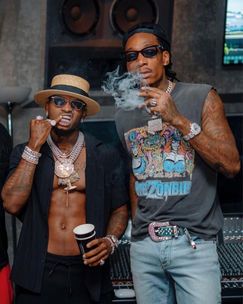 American Rapper Wiz Khalifa with Diamond Platnumz.