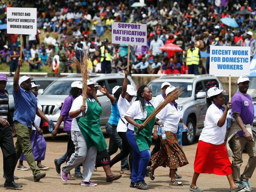 File Image of Domestic Workers during Labour Day Celebrations at Uhuru Park/Courtesy  