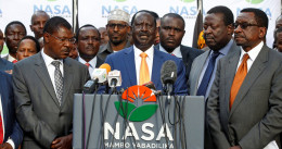 File Image of NASA principals Raila Odinga, Musalia Mudavadi, Kalonzo Musyoka and Moses Wetangula.