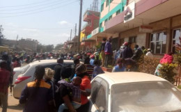 The scene at Equity Bank Matuu Branch on Tuesday Morning