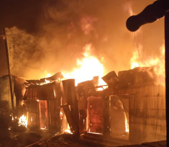 Fire razes a section of Gikomba on the morning of Friday, August 6th