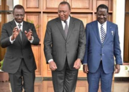 File Image of DP William Ruto. President Uhuru Kenyatta and ODM leader Raila Odinga. 