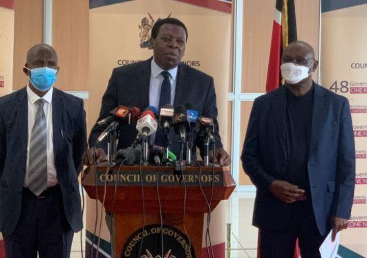 CS Eugene Wamalwa,Governors Kivutha Kibwana and James Ongwae. 