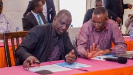 File image of President William Ruto and Eliud Owalo.