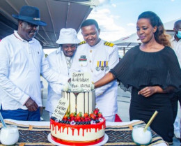 Governor Alfred Mutua celebrates his birthday. ODM leader Raila Odinga, Rayvanny and Lilian Nganga graced the party