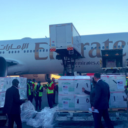 Doses of Moderna Covid-19 vaccine donated to Kenya by the US arrive at JKIA on August 23, 2021. |Courtesy| Twitter|