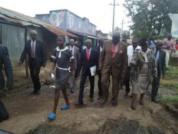  Education CS George Magoha in Kisumu's Nyalenda slums. |Photo| Courtesy|