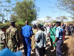 Police disrupt the burial service of Mahoo Ward MCA Ronald Sagurani. |Photo| Courtesy|
