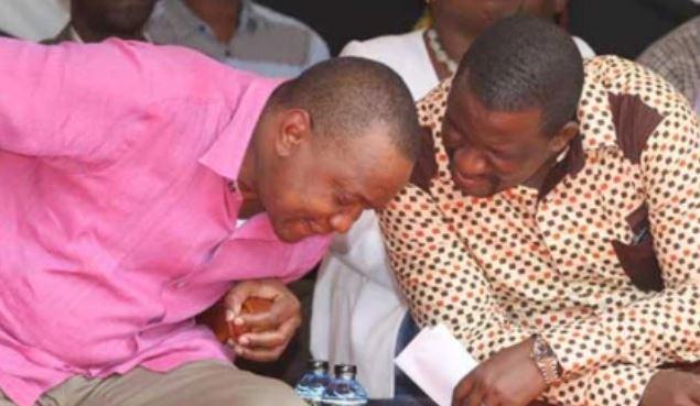 File Image of President Uhuru Kenyatta and Kwale Governor Salim Mvurya. 