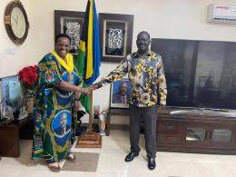 ODM Leader Raila Odinga and Mama Janeth Magufuli on August 25, 2021. |Courtesy| Twitter|