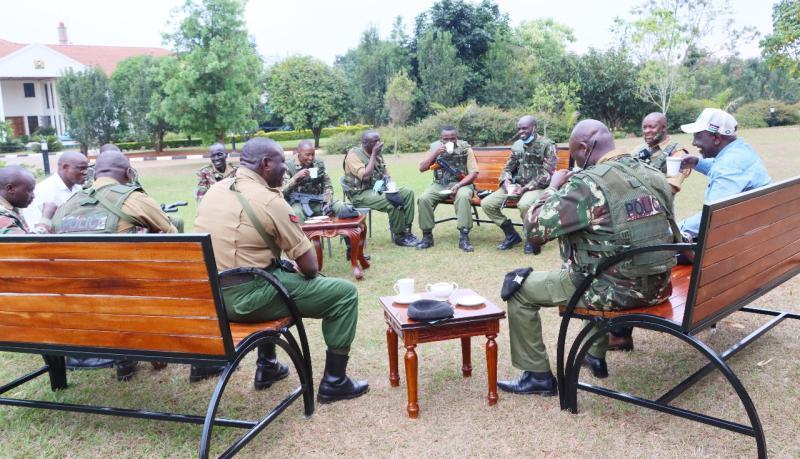 DP William Ruto Shares a Moment With New Security Team