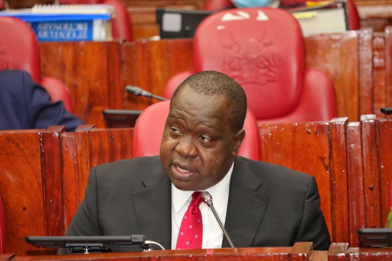  Interior Cabinet Secretary Dr. Fred Matiang'i when he appeared before the Parliamentary Committee on Administration and National Security on September 1, 2021. |Courtesy| Twitter|