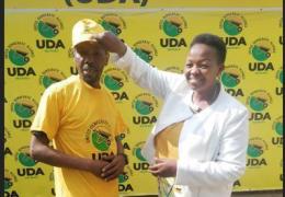 UDA Secretary General Veronica Maina receives Comedian Joseph Kinuthia, better known as Omosh