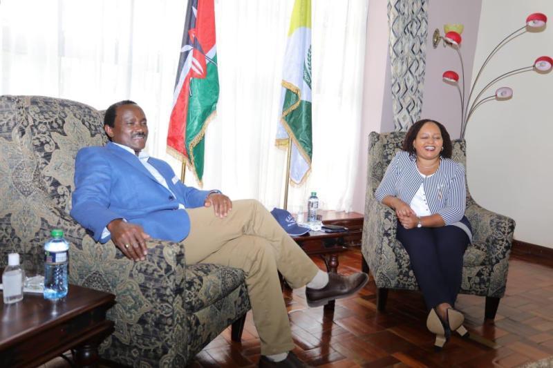Wiper Party leader Kalonzo Musyoka and Kirinyaga Governor Anne Waiguru.