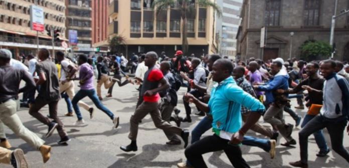 File image of UoN students holding demonstrations within the Nairobi CDB. |Photo| Courtesy|