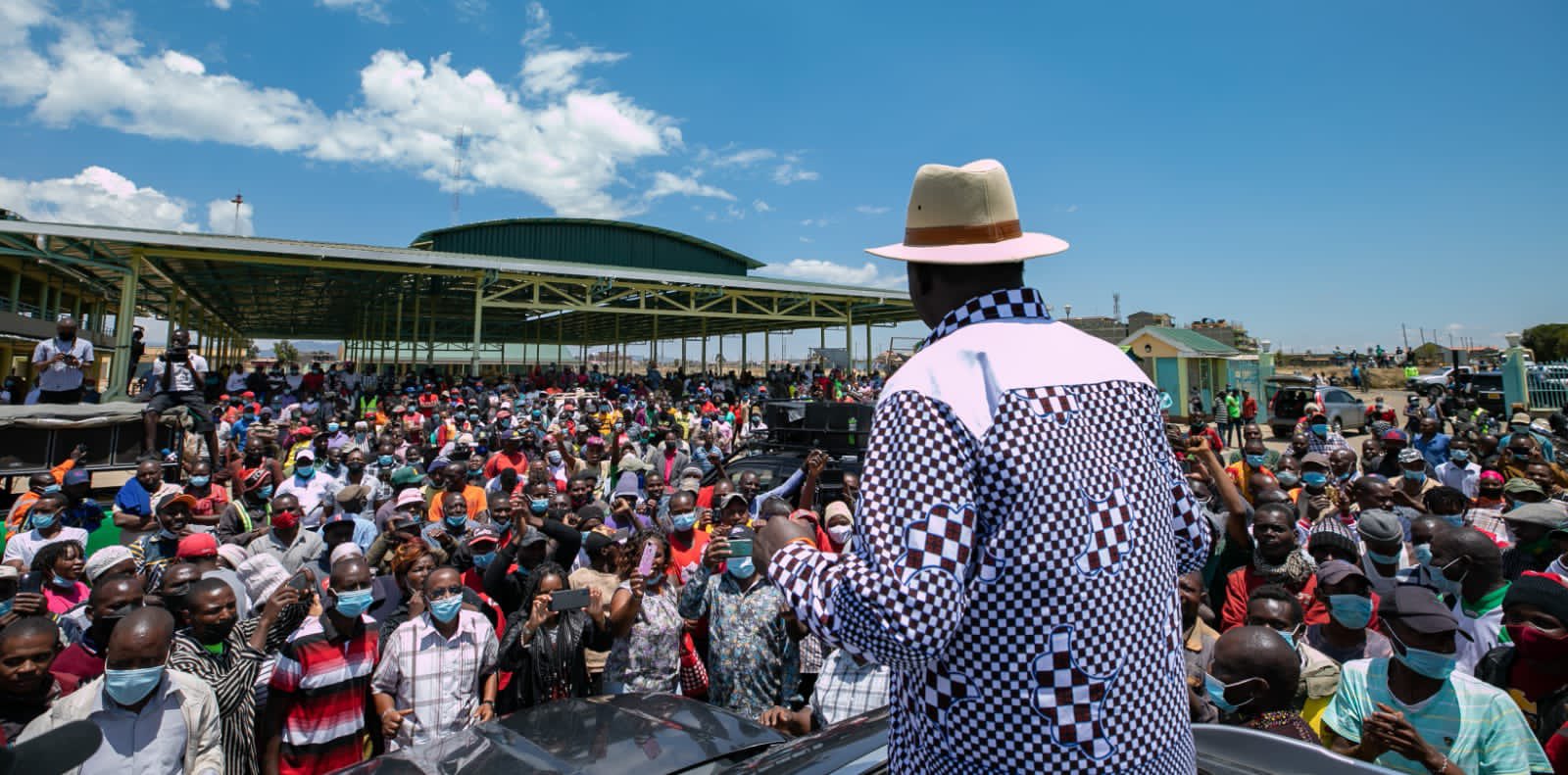 ODM leader Raila Odinga in Chaka, Nyeri County. 