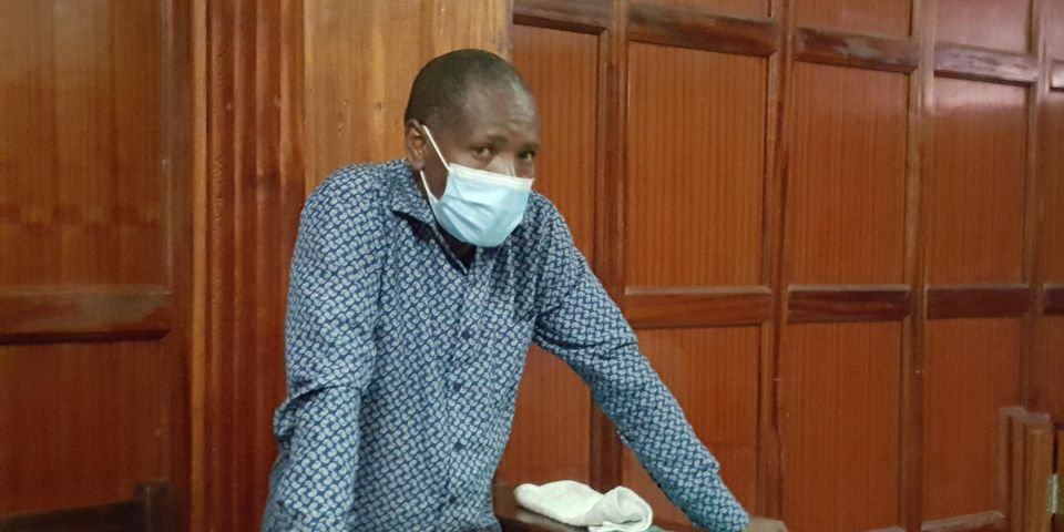 Fredrick Mwangi Wango in court. |Courtesy| Nation|