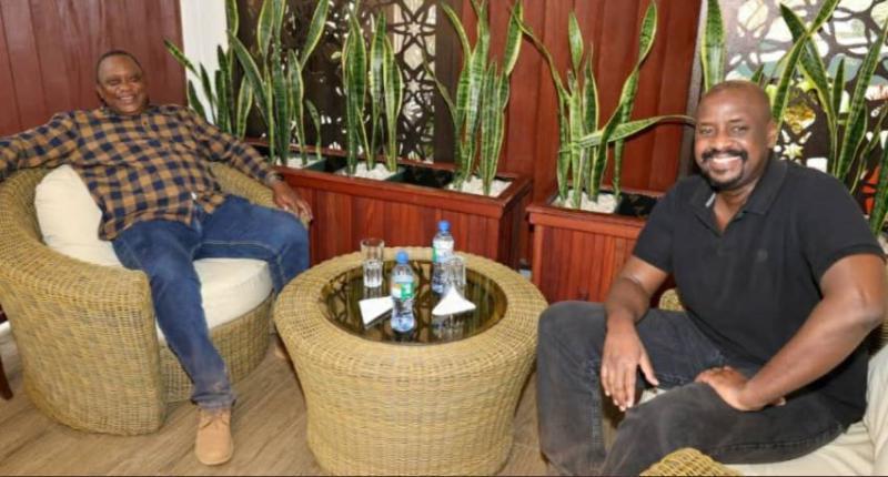 President Uhuru Kenyatta with Lt. General Muhoozi Kainerugaba. 