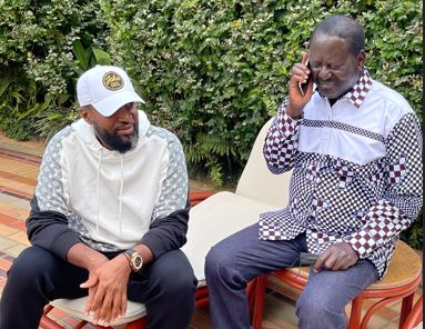 ODM leader Raila Odinga and Governor Hassan Joho. 