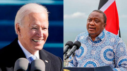 File image of US President Joe Biden and Kenya's Uhuru Kenyatta. 