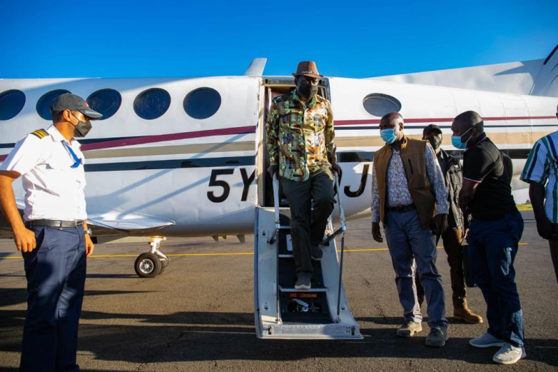 ODM leader Raila Odinga arrives in Eldoret