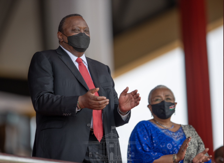 President Uhuru Kenyatta with First lady Margaret Kenyatta