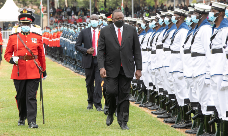 President Uhuru Kenyatta during Mashujaa Day Celebrations]