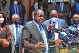 Interior CS Fred Matiang'i addresses the media on Monday, October 25, 2021. |Courtesy| Twitter|