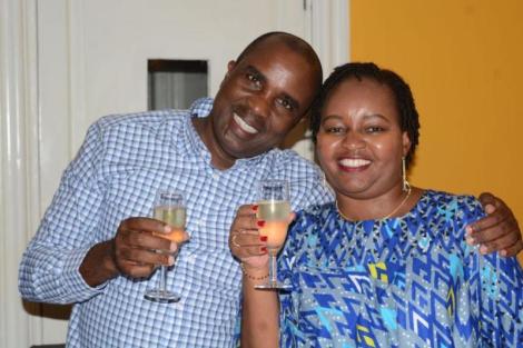 Kirinyaga Governor Anne Waiguru (right) and her husband and lawyer Kamotho Waiganjo (left). |Photo| Courtesy|