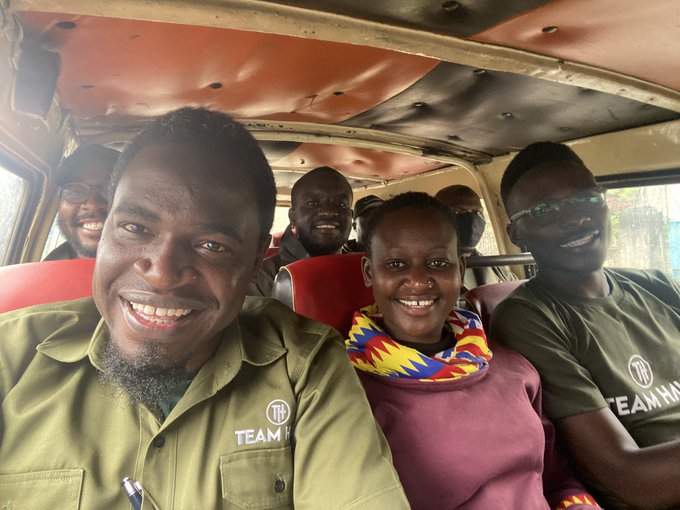 Nelson Havi taking a ride in a matatu