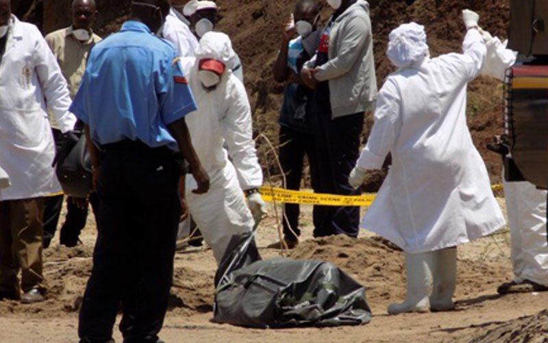 Police recover the body of Fr Michael Kyengo. |courtesy| Twitter|