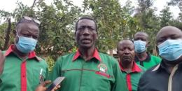 KNUT Secretary General Collins Oyuu addressing reporters (Courtesy)