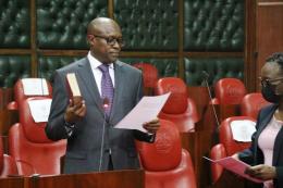 Paul Mutungi at the Nairobi County Assembly on Thursday, November 25, 2021. |Photo| Courtesy|
