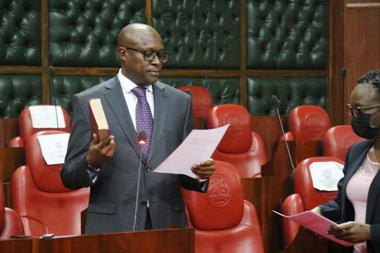 Paul Mutungi at the Nairobi County Assembly on Thursday, November 25, 2021. |Photo| Courtesy|