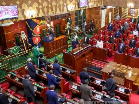 President Uhuru Kenyatta during State of the Nation Address. 