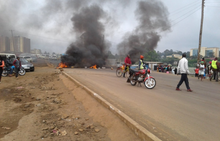 A section of Kabete residents protest the killings of 6 by a police officer 