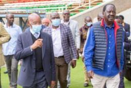 Dr. SK Macharia and ODM leader Raila Odinga 