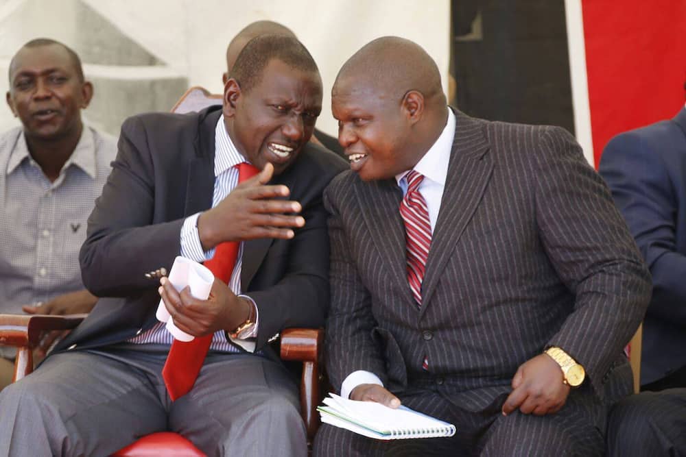 Deputy President William Ruto and Kisii County Deputy Governor Joash Maangi (r). |Photo| Courtesy|